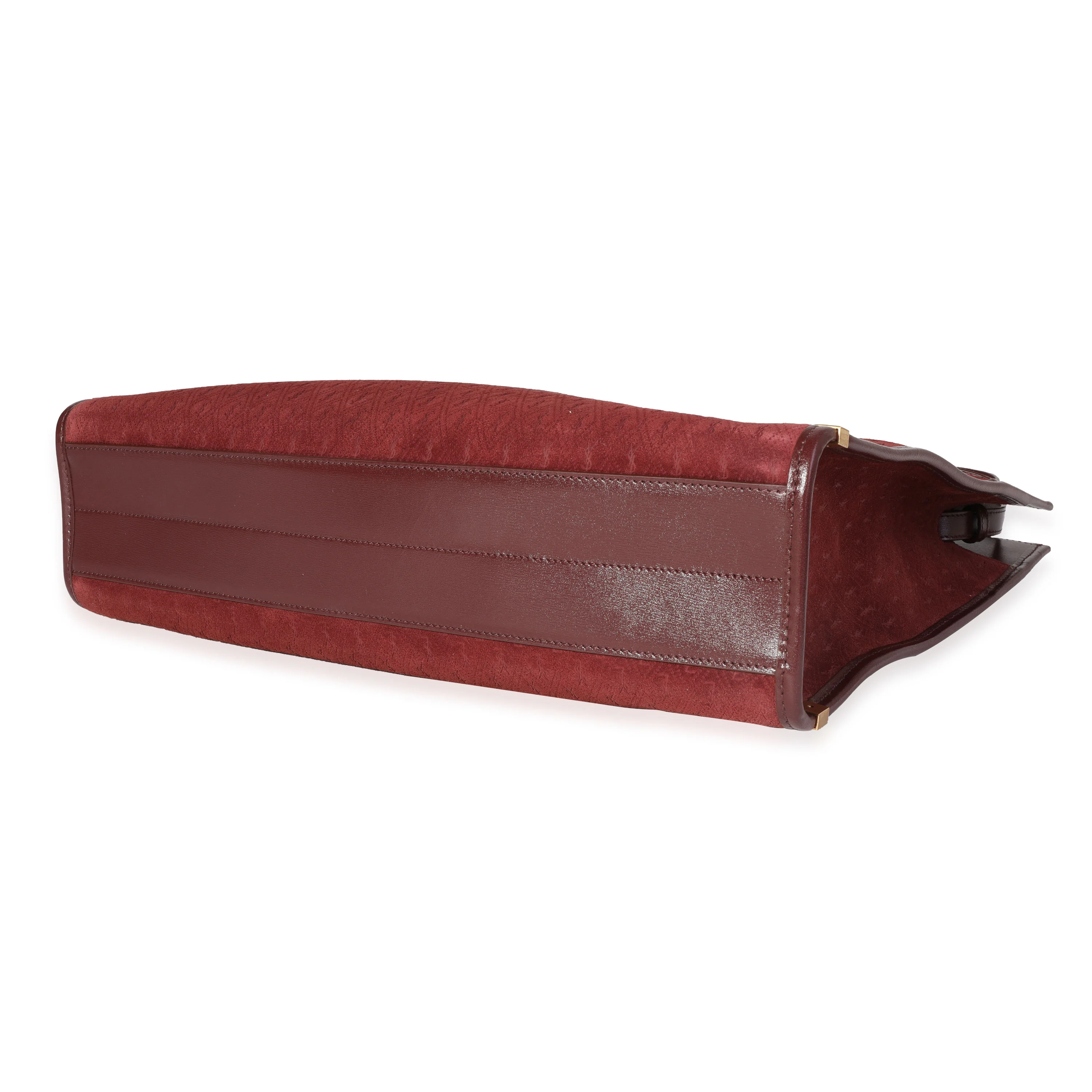 Rouge Suede & Leather All-Over Monogram Tote - Image 6