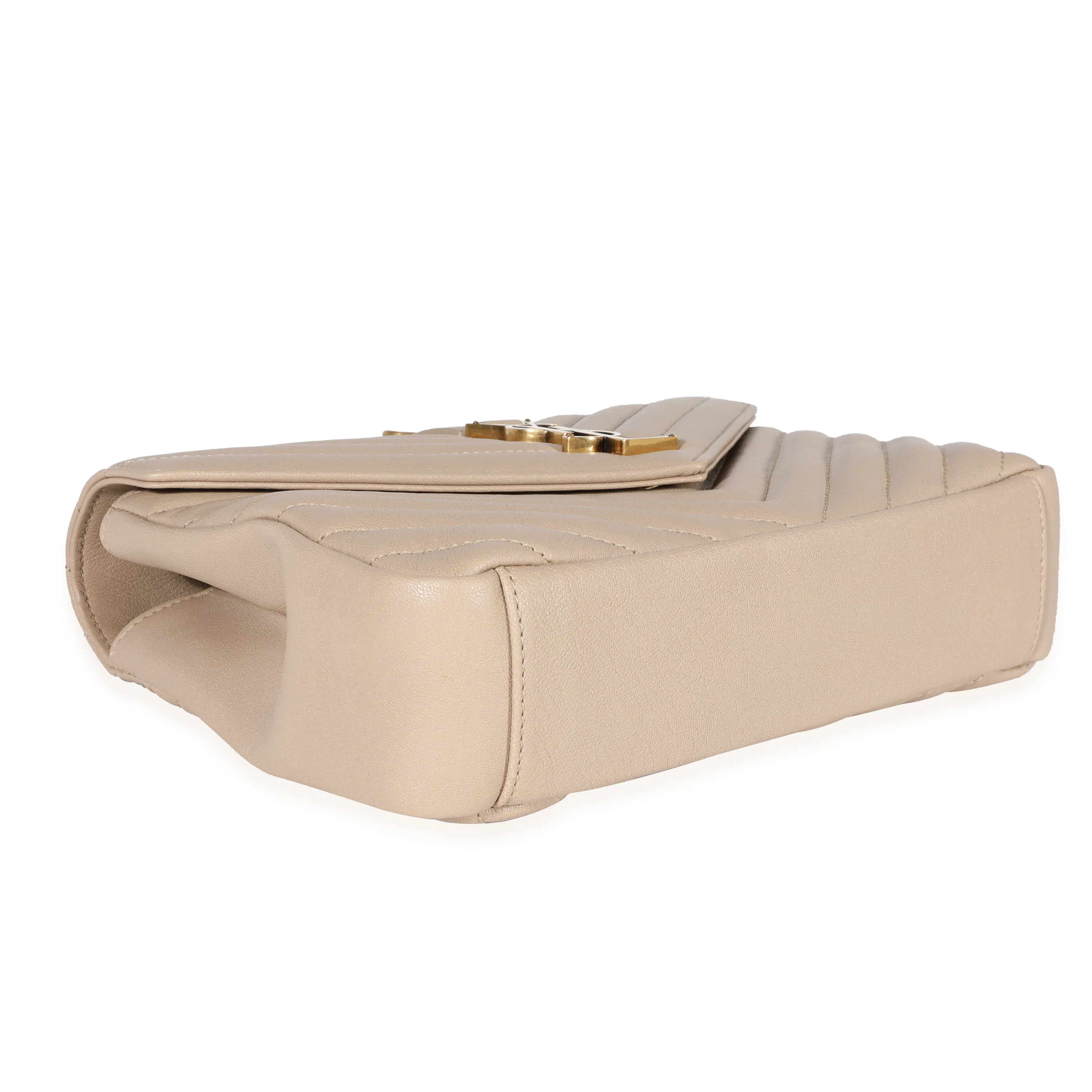 Saint Laurent Dark Beige Quilted Leather Medium Collège Bag - Image 7