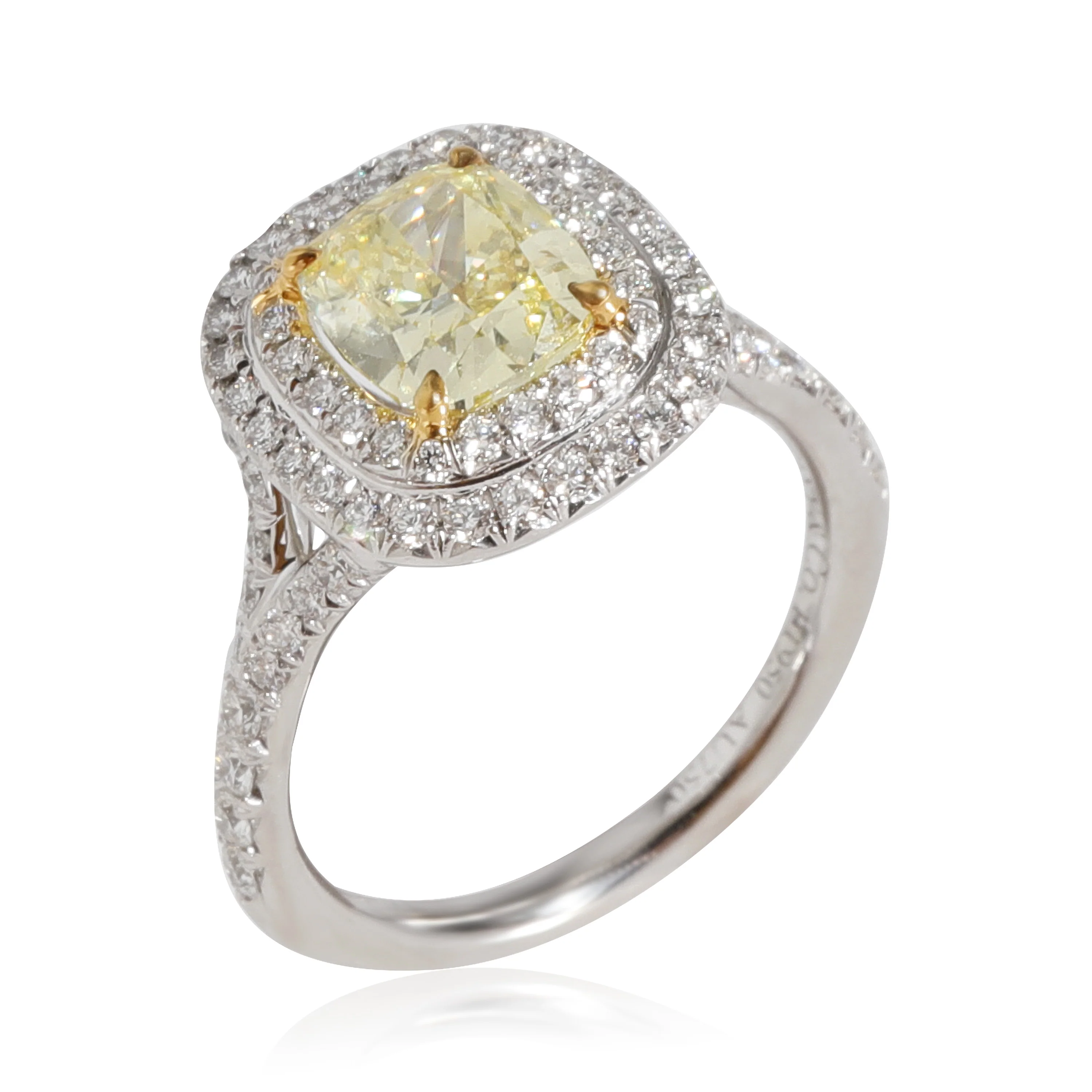 Tiffany & Co. Soleste Diamond Ring in 18KYG/Plat Fancy Yellow 1.55 CTW - Image 4
