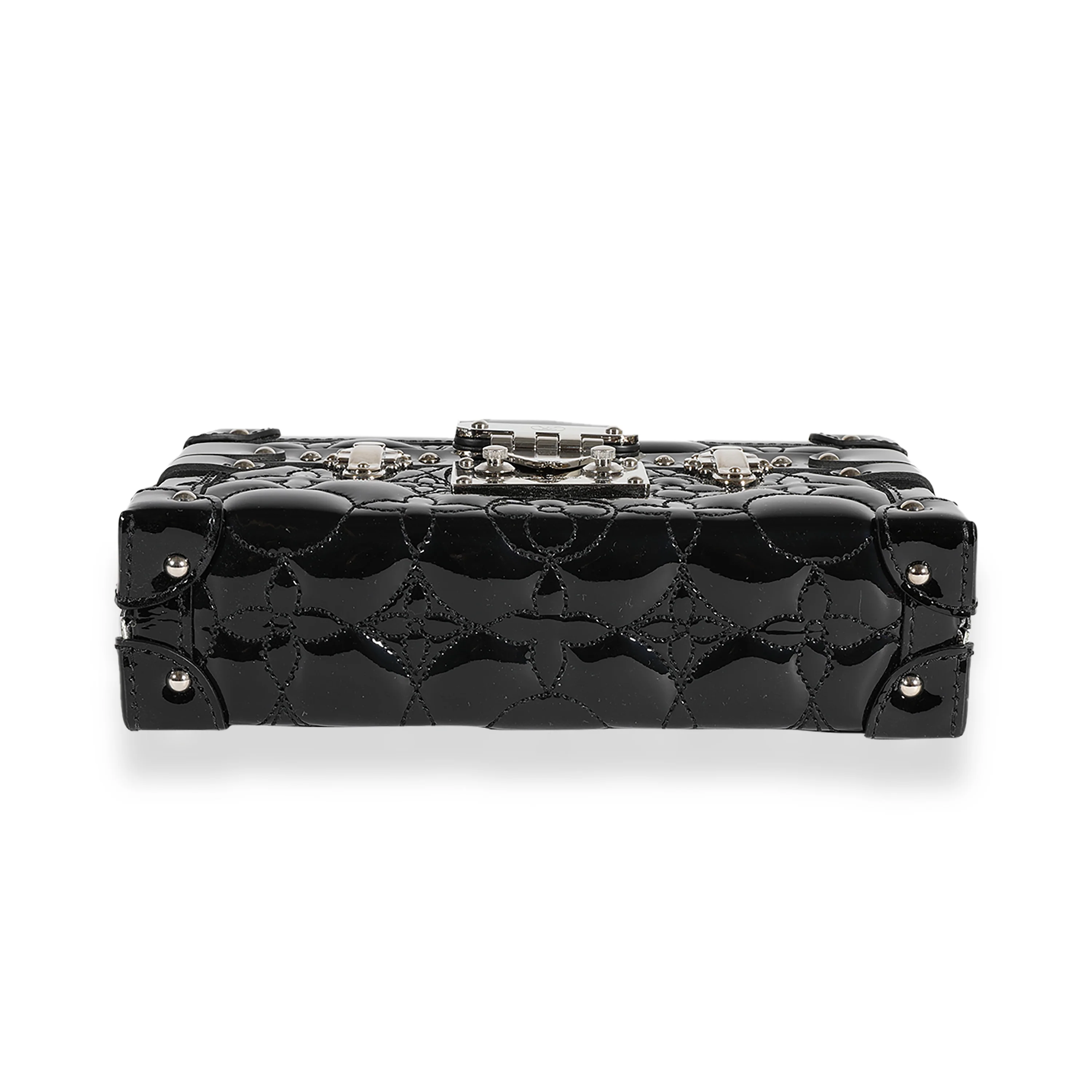Louis Vuitton Black Fleur Monogram Vernis Petite Malle - Image 7