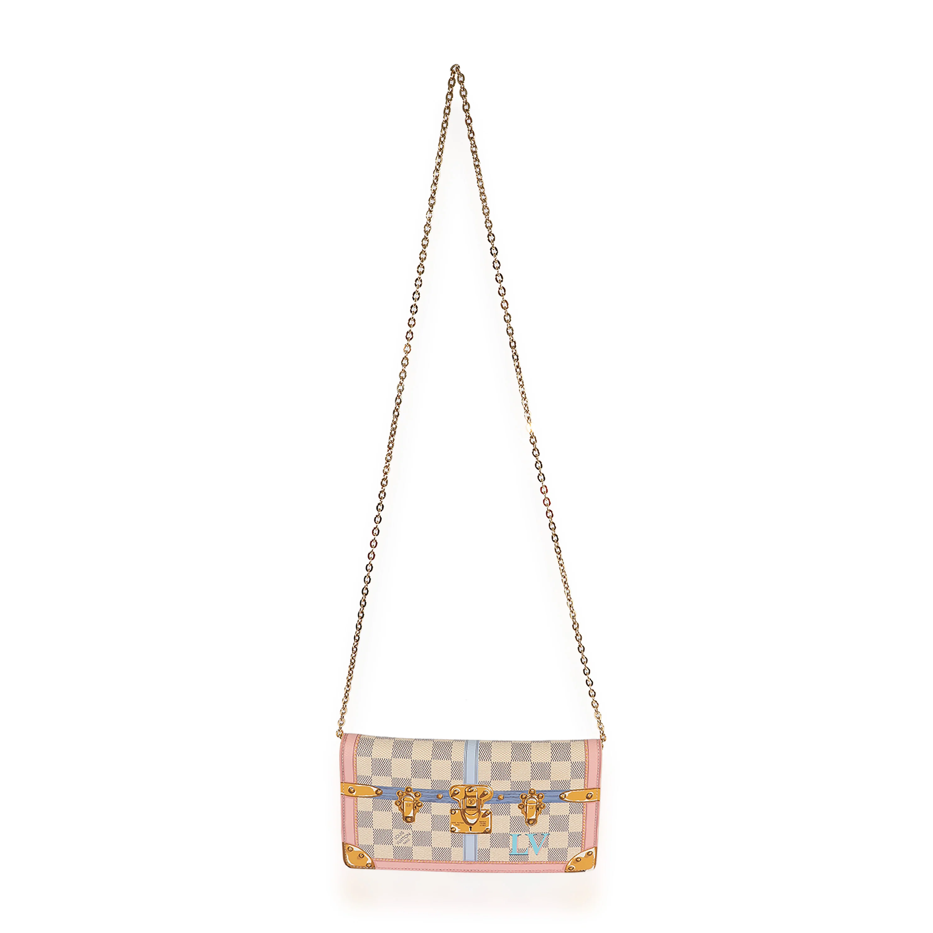 Louis Vuitton Damier Azur Summer Trunks Chain Pochette - Image 4