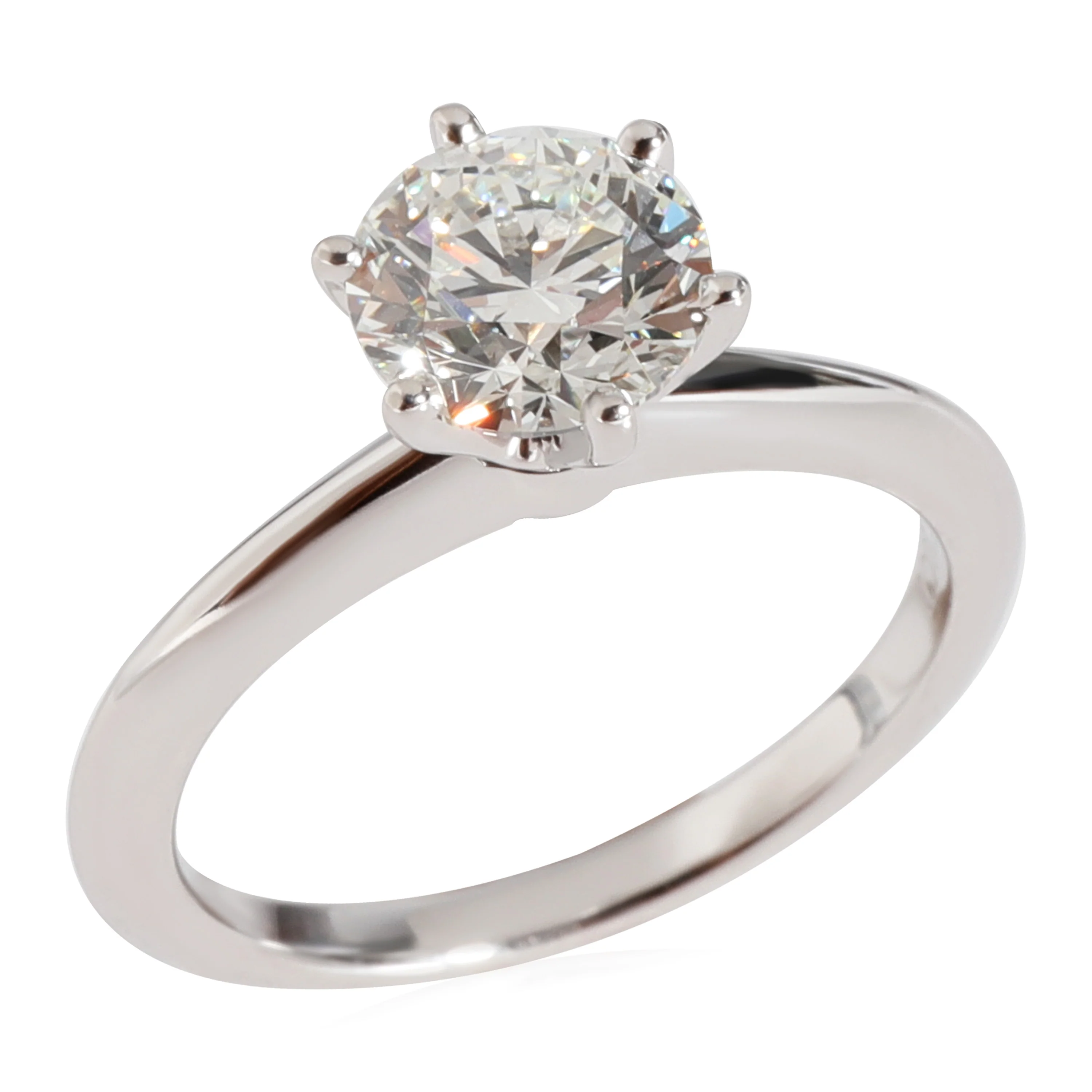 Tiffany & Co. 6 Prong Setting Diamond Solitaire Ring in Platinum - I VS1 - Image 4